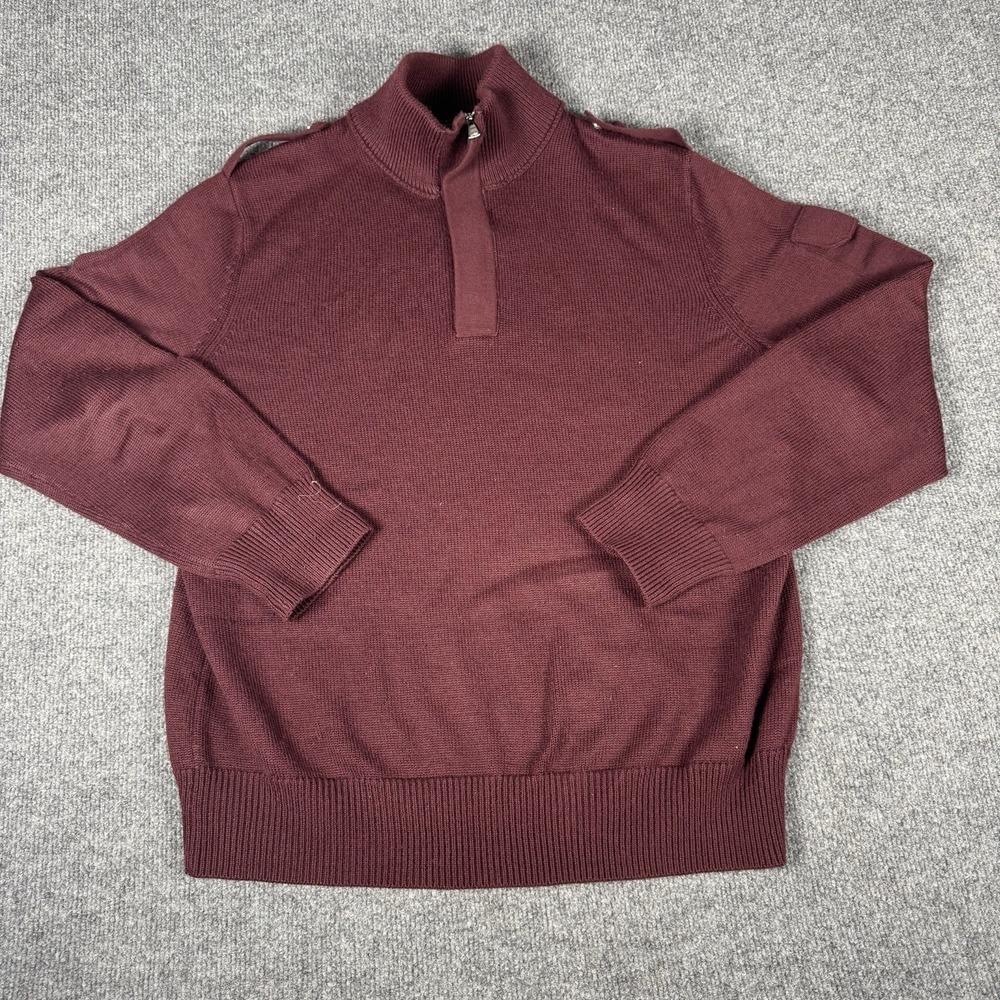 Banana Republic 1/4 Zip Sweater Men's Small Maroon Italian Yarn Wool Blend